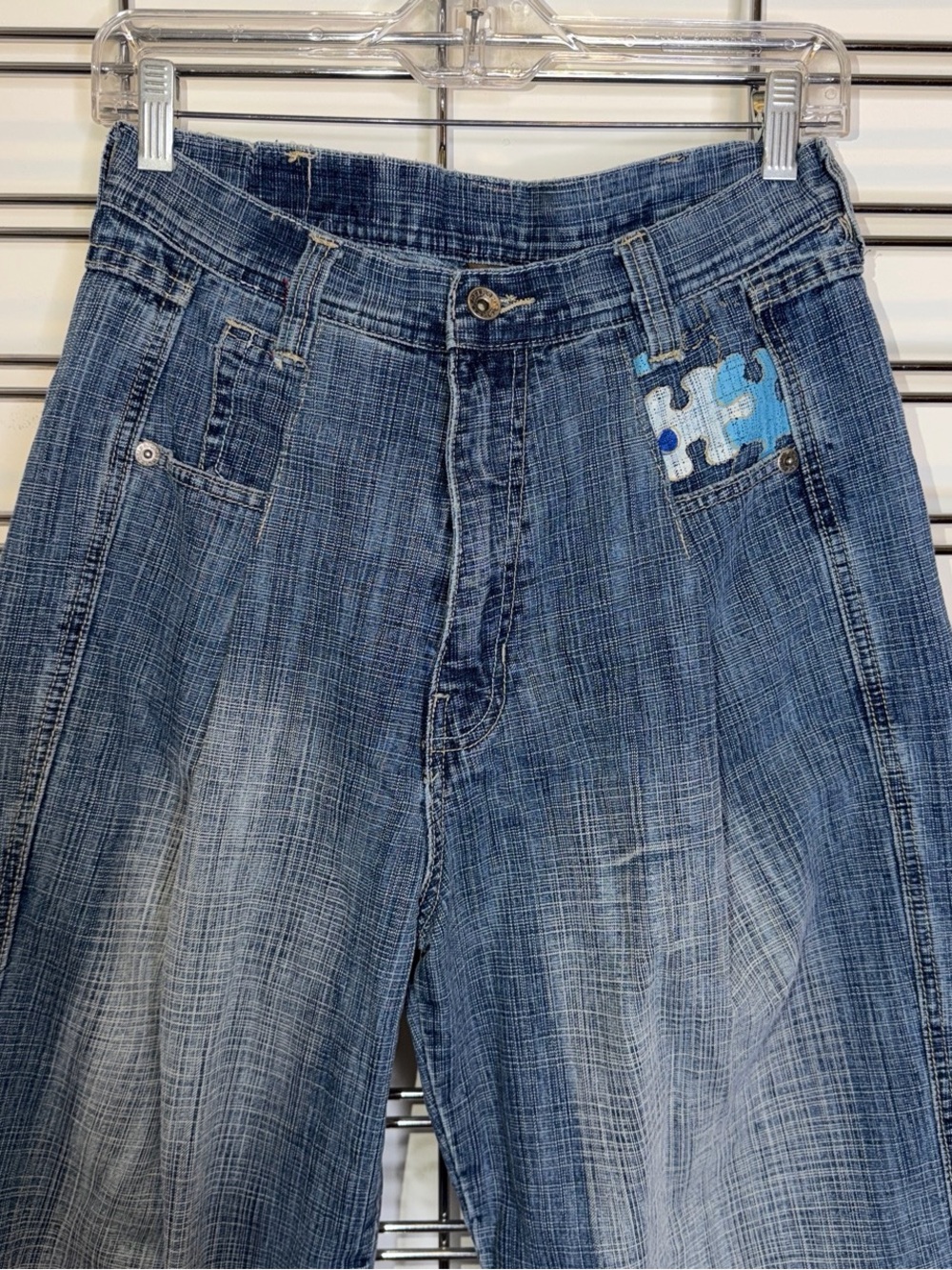Relaxed Wide-Leg Denim Jeans in Faded Blue